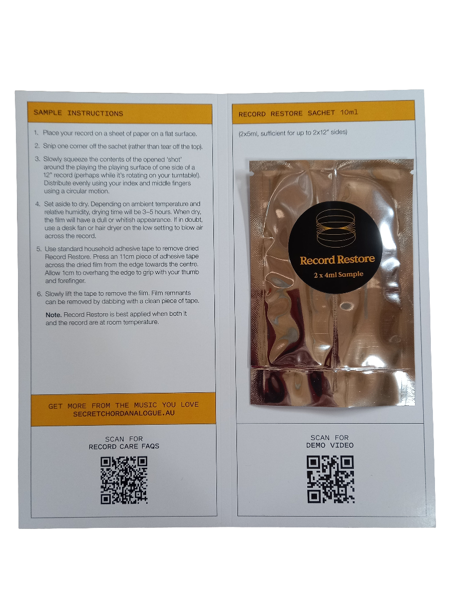 Record Restore Sample Sachet