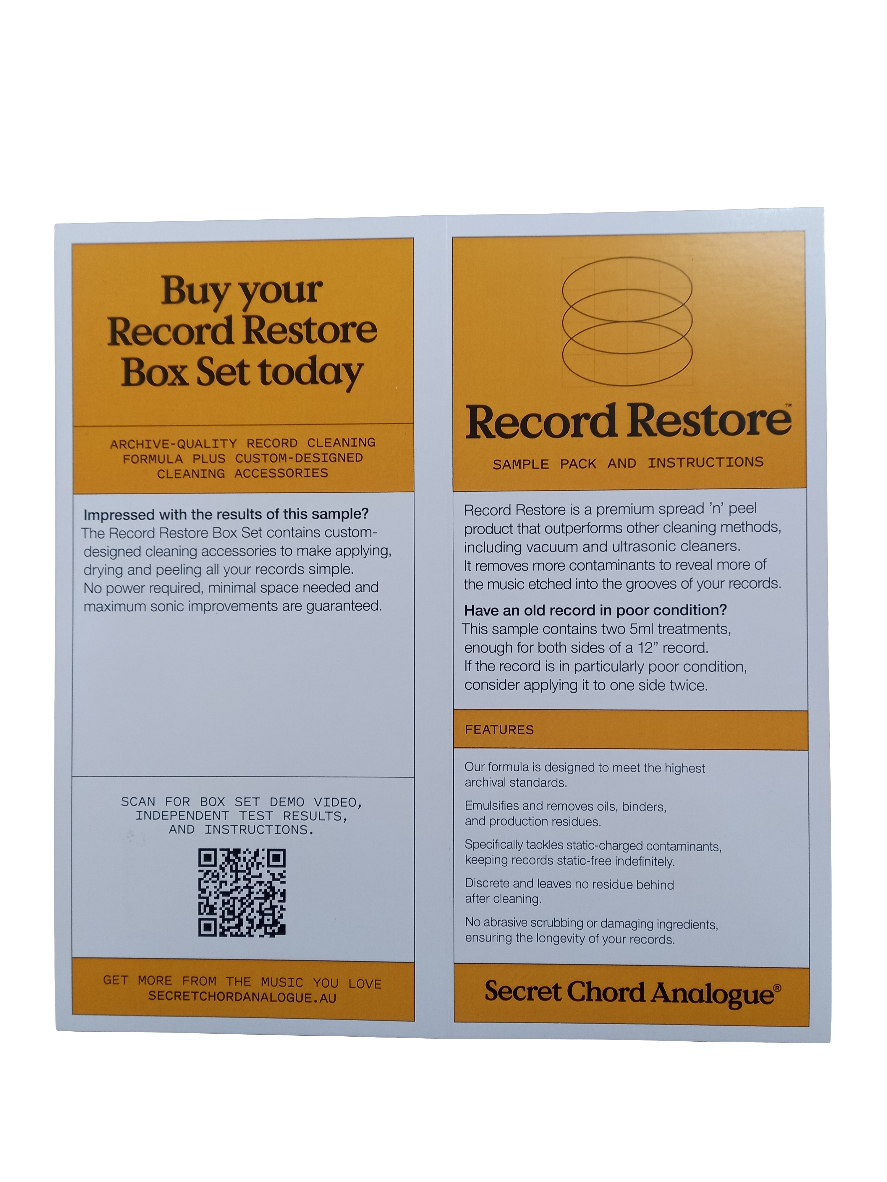 Record Restore Sample Sachet
